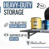 imageStoreYourBoard 2Pack Heavy Duty Wall Shelves  WallMounted Garage Storage Shelving and Organization for Sheds Closets or Utility Rooms  Holds 200 lbs 2ft x 4ft BlackHammered Gray