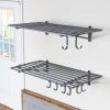 imageStoreYourBoard 2Pack Heavy Duty Wall Shelves  WallMounted Garage Storage Shelving and Organization for Sheds Closets or Utility Rooms  Holds 200 lbs 2ft x 4ft BlackHammered Gray