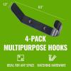 imageStoreYourBoard 4 Pack Wall Hooks for Hanging Decorative ampamp Heavy Duty Coat Wall Hooks Mount Set Holds 30 lbs Each Outdoor 65quot x 12quot x 2quotDeep Water