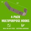 imageStoreYourBoard 4 Pack Wall Hooks for Hanging Decorative ampamp Heavy Duty Coat Wall Hooks Mount Set Holds 30 lbs Each Outdoor 65quot x 12quot x 2quotMud