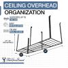 imageStoreYourBoard 4 x 8 Overhead Garage Storage Rack Ceiling Shelf Overhead Organization Heavy Duty Steel Platform Holds 700 lbs 96 in x 48 in x 40 in3 x 8 ft with Hooks