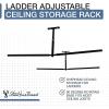 imageStoreYourBoard Adjustable Ceiling Rack  Hi Port 2 Garage Ceiling Ladder Hanger  Adjustable Overhead Ladder Storage for Step ampamp Extension Ladders  Garage Organization  Holds 75 lbsFull