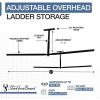 imageStoreYourBoard Adjustable Ceiling Rack  Hi Port 2 Garage Ceiling Ladder Hanger  Adjustable Overhead Ladder Storage for Step ampamp Extension Ladders  Garage Organization  Holds 75 lbsFull