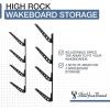 imageStoreYourBoard Adjustable Wakeboard Storage Rack  Wall Mount 4 Level Display Heavy Duty Water Sports Gear Hanger for Wakeboards Wakesurf Boards and More Holds up to 100 lbsBlack