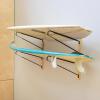 imageStoreYourBoard Avon Surf Board Rack 2 Surfboard Wall Decor Mount for Shortboards and Longboards Natural Wood and Solid Steel2 Levels