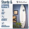 imageStoreYourBoard Floating Surfboard Wall Mount Clear Acrylic Surf Board Display Indoor Surfboard Wall Decor Vertical Surfboard Rack for Shortboards Fish Boards and Funboards Holds 50 lbs