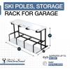 imageStoreYourBoard Freestanding Wasatch Ski Rack Universal Ski Holders Holds 4 Pairs of Skis ampamp Ski Poles Storage Rack for Garage Fits All Skis