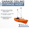 imageStoreYourBoard Kayak and Canoe Ceiling Hoist  Overhead Garage Storage Rack for Kayaks Canoes and Paddle Gear  Heavy Duty Pulley System Indoor Ceiling Mount8 Ft  10 Ft Ceiling