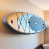 imageStoreYourBoard Minimalist Wood SUP Rack Standup Paddleboard and Surfboard Wall Mount Storage Hooks Solid Wood Display Holds 40 lbs