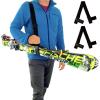 imageStoreYourBoard Ski Wall Organizer Rack and 2 Pack of Carrying Straps Bundle