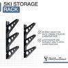 imageStoreYourBoard Ski Wall Rack  Horizontal Ski Rack Wall Mount Holds 3 Pairs of Skis and Poles Ski and Snowboard Wall Rack for Garage or Home Holds Up to 40 lbs