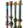 imageStoreYourBoard Timber Ski Wall Rack 4 Pairs of Skis Storage Wood Home and Garage Mount System Natural WoodNatural