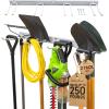 imageStoreYourBoard WallMounted Rack With 4 Garage Hooks  HeavyDuty Steel Holder Garage ampamp Garden Storage for Shed Workshop or Home Organization  For Rakes Shovels Tools ampamp More  1 Pack BlackGray