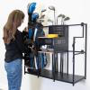 imageTeal Triangle Golf Storage Wall Mount Heavy Duty Garage Golf Rack Natural Hardwood Shelves Holds Golf Clubs Bags Golf Accessories