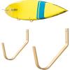 imageStoreYourBoard Minimalist Wood SUP Rack Standup Paddleboard and Surfboard Wall Mount Storage Hooks Solid Wood Display Holds 40 lbs