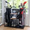 imageTeal Triangle Golf Storage Organizer Heavy Duty Garage Freestanding Storage Holds Golf Clubs Bags Golf Accessories Golf Gifts for MenDouble