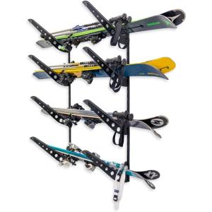 imageStoreYourBoard Adjustable Ski Storage Rack Wall Mount OrganizerBlack