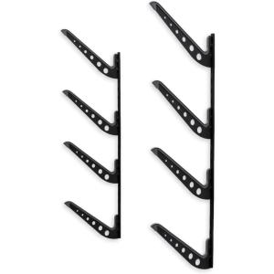 imageStoreYourBoard Beach Chair and Umbrella Wall Storage Rack Metal Adjustable 4 Level Beach Gear Hanger Garage and Home OrganizerBlack