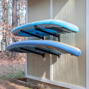 imageStoreYourBoard GSUP Wall Mounted Standup Paddleboard Storage Rack Adjustable Levels Standup Paddle Board HolderOutdoor  2 Levels