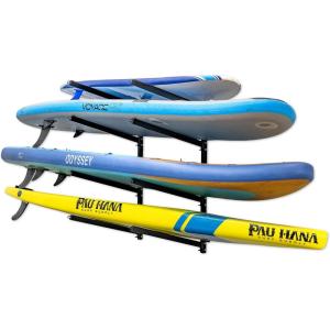 imageStoreYourBoard GSUP Wall Mounted Standup Paddleboard Storage Rack Adjustable Levels Standup Paddle Board HolderOutdoor  4 Levels