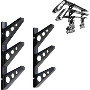 imageStoreYourBoard Hockey Stick Rack Wall Mount Garage Storage for Sports Equipment Skates Lacrosse Sticks 3 Tiers Supports 40 lbs
