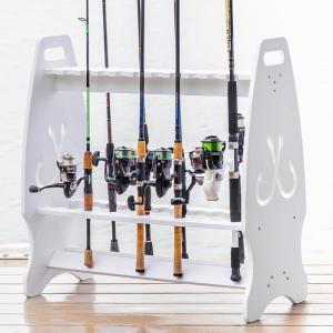 imageStoreYourBoard Marlin Fishing Pole Rack Holds 24 Fishing Rods and Reels Weatherresistant Garage ampamp Outdoor Fishing Rod Holder
