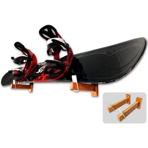 imageStoreYourBoard Minimalist Timber Snowboard Display Rack Natural Wood Wall Mount Storage