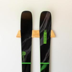 imageStoreYourBoard Minimalist Wood Ski Rack  Vertical Ski Storage Holder for Home ampamp Garage Solid Wood Ski Wall Mount Display Rack Holds 50 lbsL