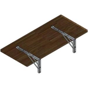 imageStoreYourBoard Wakefield Fold Away Wall Mounted Work Bench Butcher Block Hardwood Table 40 in x 18 in Folding Work Area Supports up to 200 lbs