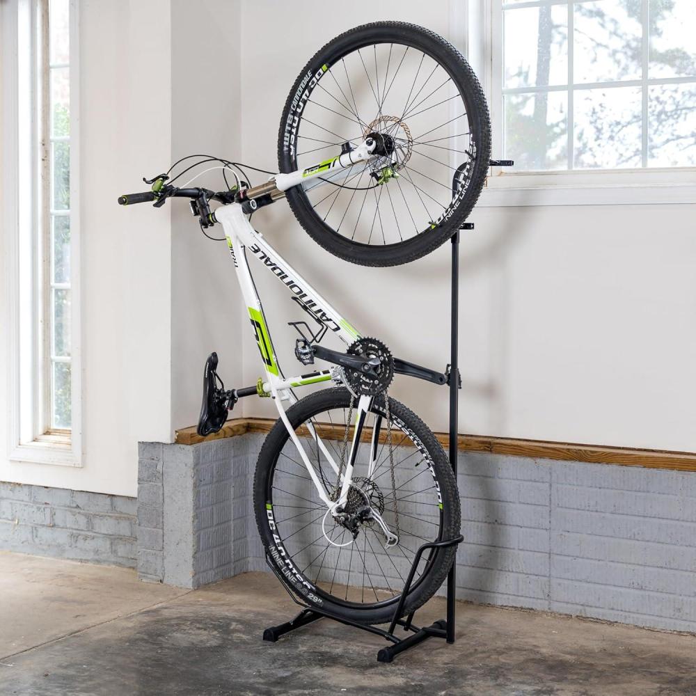 imageCycleStand Pro Vertical Bike Floor Stand Indoor Bicycle Rack for Garage Upright Bike Mount Storage Holds MTB Road and Ebike Stand Bike Parking Rack Fits Tires up to 35
