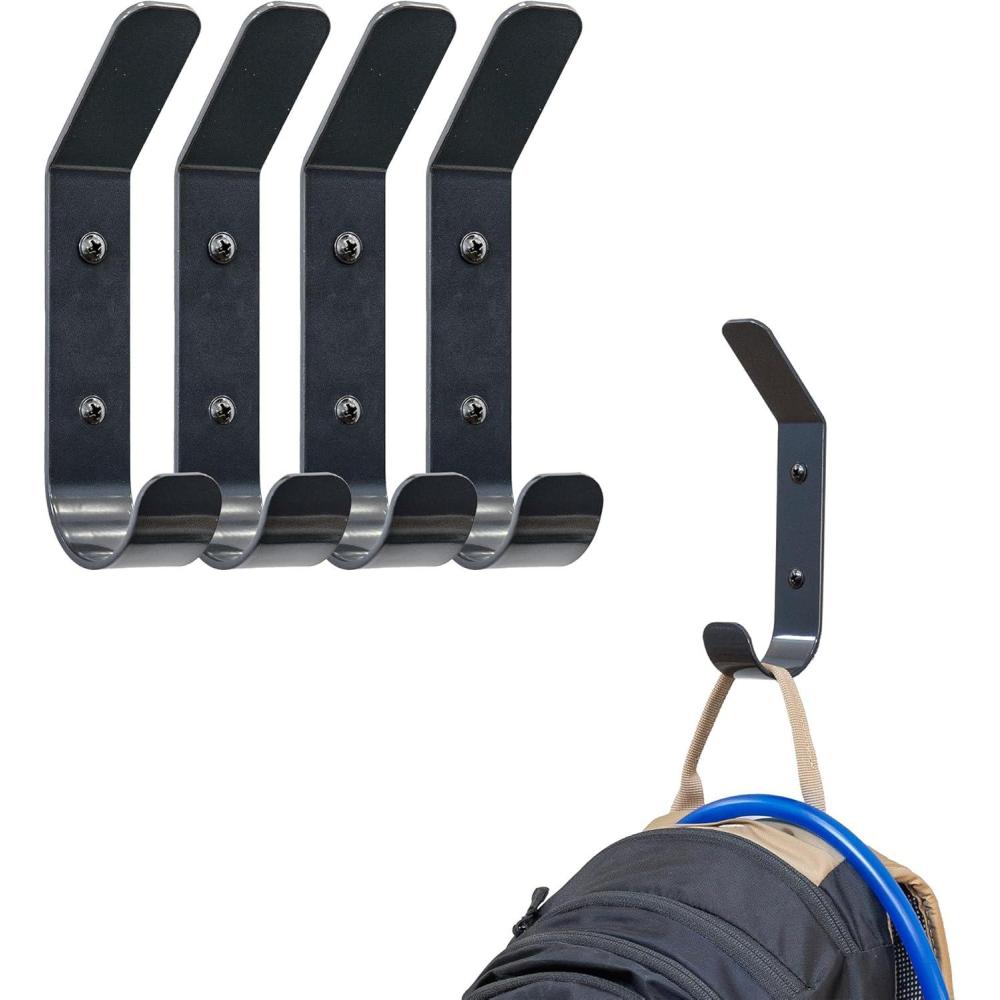 imageStoreYourBoard 4 Pack Wall Hooks for Hanging Decorative ampamp Heavy Duty Coat Wall Hooks Mount Set Holds 30 lbs Each Outdoor 65quot x 12quot x 2quotDeep Water