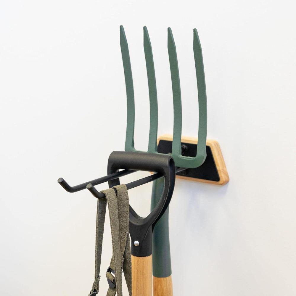imageStoreYourBoard BLAT Tool Wood Yard Tool Organizer Solid Steel Holds 125 lbs Garage Wall Mount Hooks for Shovels Rakes Brooms Garden Hoses LargeSmall