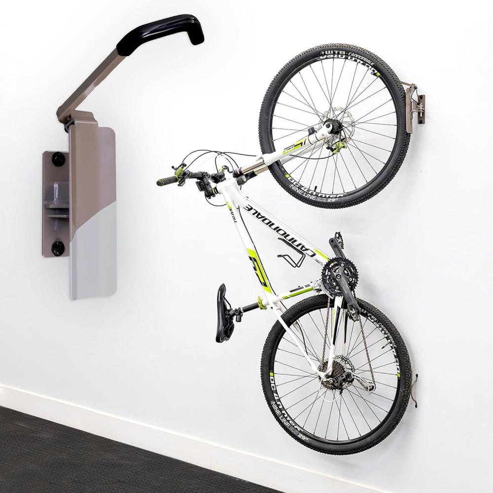 imageStoreYourBoard Bike Swivel Rack  Wall Mounted Garage Bike Storage Vertical Hanger with 120 Swing Design ampamp Stopper SpaceSaving Indoor Wall Mount  Fits Kids Bikes BMX ampamp MoreMud