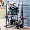 imageStoreYourBoard Garage Fishing Pole Organizer Holds 10 Fishing Rods Tackle Box Poles SpaceSaving Fishing Rod Rack with Shelves 35 in x 1775 in x 1775 in