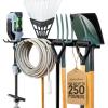 imageStoreYourBoard WallMounted Rack With 4 Garage Hooks  HeavyDuty Steel Holder Garage ampamp Garden Storage for Shed Workshop or Home Organization  For Rakes Shovels Tools ampamp More  1 Pack BlackBlack