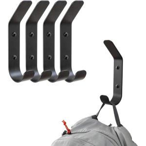 imageStoreYourBoard 4 Pack Wall Hooks for Hanging Decorative ampamp Heavy Duty Coat Wall Hooks Mount Set Holds 30 lbs Each Outdoor 65quot x 12quot x 2quotBlack