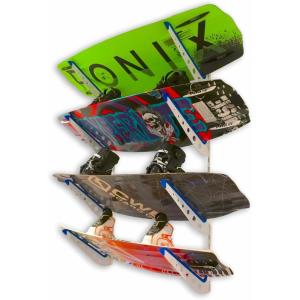 imageStoreYourBoard Adjustable Wakeboard Storage Rack  Wall Mount 4 Level Display Heavy Duty Water Sports Gear Hanger for Wakeboards Wakesurf Boards and More Holds up to 100 lbsWhite