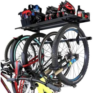 imageStoreYourBoard Bike Storage Rack  Heavy Duty Garage Bike Rack for 5 Bicycles SpaceSaving Vertical Bike Rack Adjustable Wall Bike Mount for Garage Organizer Bicycle Hanger Holds 300 lbs5 Bike Rack  Shelf