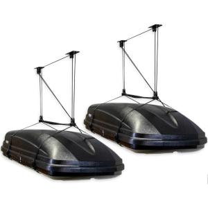 imageStoreYourBoard Cargo Box Ceiling Hoist  HeavyDuty Garage Pulley Lift System for Rooftop Carriers Fits 810 ft Ceilings Cargo Box Storage Garage Organization Holds 150 lbs1014 ft Ceiling