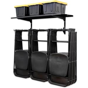 imageStoreYourBoard Double Chair Storage Rack  2 Pack Heavy Duty Folding Chair Rack for Garage Organization Holds 200 lbs Chair Hangers for Folding Patio Beach ampamp Camping ChairsTriple  Shelf