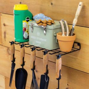imageStoreYourBoard Gardening Hand Tools Organizer Wall Mount Storage Shelf for Garden Scissors Hand Pruners Plant Shears Tree Cutter Gardening Shears and Garden Supplies Holds 40 lbs