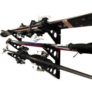 imageStoreYourBoard Ski Wall Rack  Horizontal Ski Rack Wall Mount Holds 3 Pairs of Skis and Poles Ski and Snowboard Wall Rack for Garage or Home Holds Up to 40 lbs