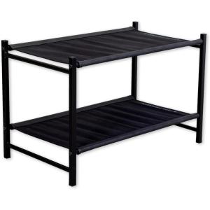 imageTeal Triangle Aspen Double Shoe Rack Storage Organizer  Sturdy TwoTier Shoe Caddy for Floor Use  Heavy Duty Shoe Storage Rack for Entryway or Closet  Durable ampamp SpaceSaving Shoe OrganizerBlack Fabric