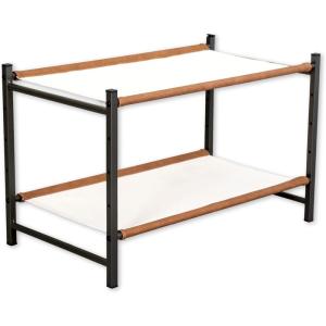 imageTeal Triangle Aspen Double Shoe Rack Storage Organizer  Sturdy TwoTier Shoe Caddy for Floor Use  Heavy Duty Shoe Storage Rack for Entryway or Closet  Durable ampamp SpaceSaving Shoe OrganizerNatural Seeded