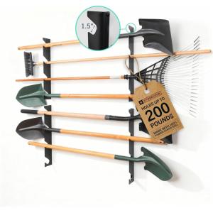 imageStoreYourBoard Horizontal Shed Tool Organizer  Garage Organization Wall Mount Tool Storage Rack  Heavy Duty Steel Tool Organizers and Storage for Shovels Rakes Brooms Mops  Holds Up to 200 lbs