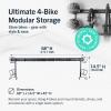 imageStoreYourBoard BLAT Modular Wall Bike Rack  Adjustable Bike Wall Mount System for Mountain Bikes and Road Bikes  Holds Up to 4 Bikes with Accessories  HeavyDuty Steel Garage Storage Hooks  Black