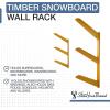 imageStoreYourBoard Timber Snowboard Wall Rack Indoor Storage Solid Natural Wood 3 Boards
