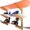 imageStoreYourBoard Timber Snowboard Wall Rack Indoor Storage Solid Natural Wood 3 Boards