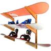 imageStoreYourBoard Timber Snowboard Wall Rack Indoor Storage Solid Natural Wood 3 Boards