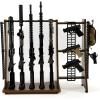 imageForge Freestanding 5 Gun Rack  Vertical Rifle Wall Mount for Long Arm and Short Barrel Rifles amp Shotguns Rubberwood amp Steel Gun Rack Wall Mount Gun Storage for Garage Home Office or Shop